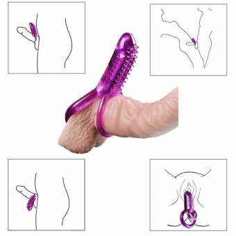 Anillo de pene vibrante de silicona, estimulador del clítoris con 2 anillos de polla para una erección más fuerte y demora de la eyaculación, juguetes sexuales a prueba de agua para hombres y par