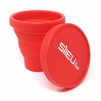 Copa Menstrual Sileu Cup Sport - Copa deportiva para deportes - Fácil de poner y quitar, suave e hipoalergénica - Recomendada por ginecólogos - Talla S, Color Morado + Esterilizador Plegable Rojo.