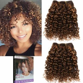 Emmet extensiones de cabello mujer 8pulgada Kinky 10A Rizado Onda corto brasileño 100% humano 100g/mucho 2piezas/mucho,Con cuidado del cabello E-book (Piano Color 4#/30#). Envíos a Sevilla