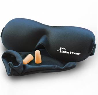 Antifaz para Dormir Negro Anti-Luz, Máscara de Ojos 3D Fabricado con Espuma de Memoria para Hombre / Mujer / Niño, Suave y Compacta Para Dormir en el Avión, Coche y Tren - Stoke Home. Envíos a Pa