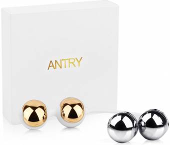 ANTRY Bolas Chinas de Silicona Medica Suelo Pelvico Masajeador de la Salud Kegel Ejercitador,100% Impermeable, Entrega Confidencial (Oro y Plata). Envíos a Las Palmas