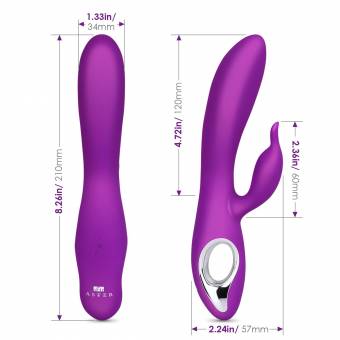 Aster Vibrador Silicona con 10 Modos y Conejito para Punto G y Clítoris, Vibrador Mujer Impermeable 21CM para Relajar Cuerpo. Envíos a Almería