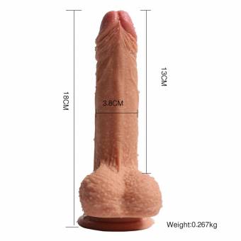 Consolador de Silicona Pura de Doble Capa, 18cm Dildo Realista Pene Cock Dong con Potentes Ventosas. Envíos a Almería