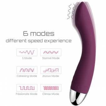 Svakom AMY Vibrador Impermeable de Silicona Médica, USB Recargable Consolador, Masajeador Electrónico y Súper Silencioso de 6 Modos Vibraciones , Juegutes del Sexo Individual/ Pareja.Violeta.. Envíos 