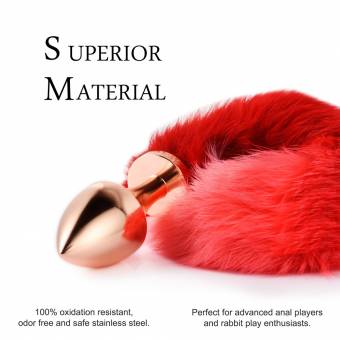 Utimi Tapón Plug Anales de Acero Inoxidable con Trasero de Conejo Pelo Sexo Adulto Juguetes. Envíos a Almería