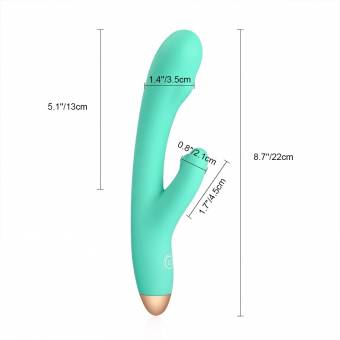 Utimi Vibrador Potente de Punto G Recargable Masajeador con Forma de Conejo 8 Velocidades de Estimulador de Clítoris con Motores Duales Azul Verde. Envíos a León