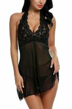 Avidlove Ropa Interior Pijama Encaje Ropa de Dormir de Las Mujeres Atractivas Negro Talla-XL. Envíos a Toledo