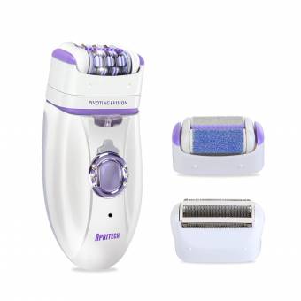 APRITECH ® Brochas de afeitar 3 en 1 Depiladora seco & húmedo, sin cable, con 3 accesorios, Set con depiladora eléctrica de dos velocidades de precisión y pinzas con luz, Depilador / removedor de call
