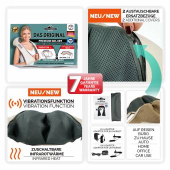 Masajeador cuello y espalda Donnerberg® Original Masajeador cervical shiatsu con calor infrarrojo Calidad Alemana Aparato de masaje - Alivia las contracturas. Envíos a León
