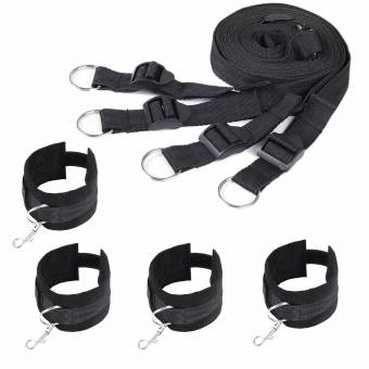 Louviva SM Bondage Juguetes Sexuales Pasión Estimulación Esclavo en Cama para Noche Especial y Orgasmo (Negro). Envíos a Guadalajara