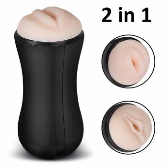 LOVEY ANGEL Excelente Sillcona Realísta  Masturbador Masculino  + Combinación  de Vagina y Boca + Juguetes E-róticos para Hombre  con Fuerte Ventosa. Envíos a Almería