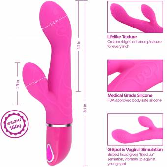Bravolink Vibrador Rabit de Doble Estimulación Punto G y Clítoris, Sextoys, Placer Sexual, 10 Modos Vibradores, Juguete Sexual. Envíos a Guipúzcoa