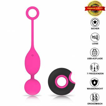 Louviva Huevo Vibrante de Control Remoto Inal¨¢mbricode con 7 Modos Vibraciones ,Bola que Contrae la vagina de 100% Impermeable ,Recargable con Gran Capacidad de Bater¨ªa y Carga con USB,Color Rosa. E