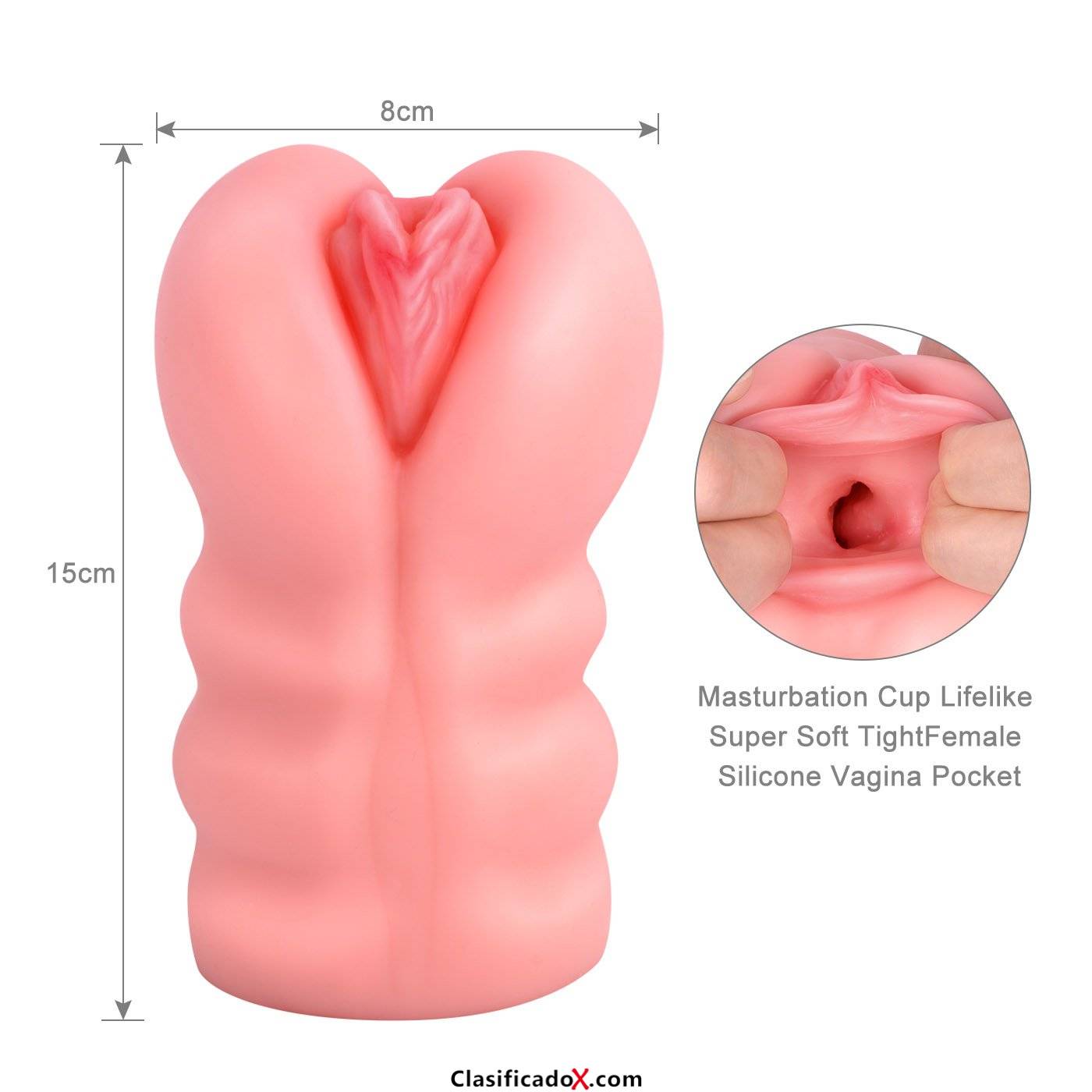 Para Mas-turbador de Silicona Hombre,Va-gina 3D Realista Masculino,con Calentador de USB (Rosa). Envíos a Zamora