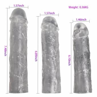 Penis Extender Reusable Consolador Extensor de Pene de del Sexo Juega la Ampliación del Pene Hacia y Retrasar la Eyaculación Condón for man (3pcs S, M y L). Envíos a Las Palmas