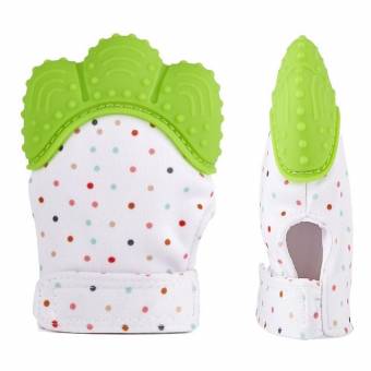 Manopla de dentición de silicona para bebé, Guante de alivio de dolor y alivio del dolor Guante de dentición de seguridad alimentaria BPA GRATIS para bebé y niña de 3 a 12 meses（Verde）. Envíos a C&aac