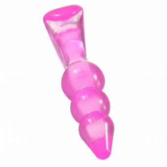 KINGSO Grande 9.5*6cm Plug anales de Silicona Transparente 3-nodos(Beads)G-spot Punto-G Massager de la prostata Homosexual Guy Unisex Juguete erotico sexual hombre mujer Rosa. Envíos a Teruel