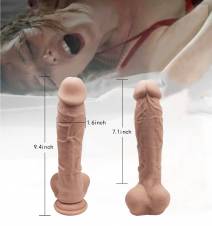 Réplica realista de Pene, Dildo de silicona incluye una ventosa muy potente, 24 cm de largo, Juguetes Sexuales para mujer, Se incluye (30 ml ) Lubricante intimo. Envíos a Almería