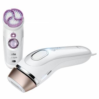 Braun Silk-expert IPL BD 5009 - Depiladora de luz pulsada para la depilación permanente del vello visible en casa, color blanco y bronce + cepillo sónico de exfoliación corporal. Envíos a Valèn