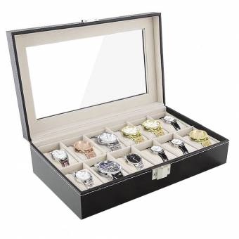 Aster Estuche para relojes Estuche para relojes Estuche para cuero negro PU 12 relojes Aspecto compacto y elegante.. Envíos a La Rioja