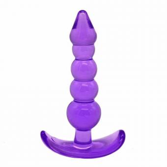 WEKA Hombres Mujeres Orgasmo TPR 5 Jelly Anal Esferas de enchufe del extremo del anillo Juego juguete adulto del sexo color morado. Envíos a Asturias