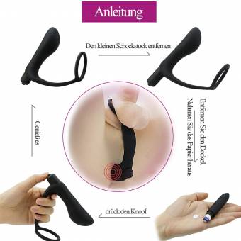 Hisionlee - Vibrador anal de silicona resistente al agua y estimulador del punto G con 10 marchas, masajea la próstata, tapón anal vibrador, juguete sexual para hombres. Envíos a Las Palmas