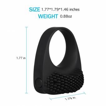 Lovey Angel Anillo vi-brador de 6 modos de vibración, Estimulador Masculino para Prolongar Placer , Anillo Hombre de silicona médica ( Negro). Envíos a Cádiz