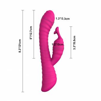 Utimi Vibrador Rabbit Recargable de Silicona con 9 Frecuencias Potente Masajeador con Doble Motor Estimulación para Punto G y Clítoris Diseño de Onda Especial. Envíos a Murcia
