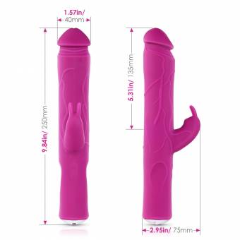 Aster Vibrador con Conejito y 7 Modos, Masajeador Mujer Silicona para Relajar Cuerpo, Carga por USB. Envíos a Almería
