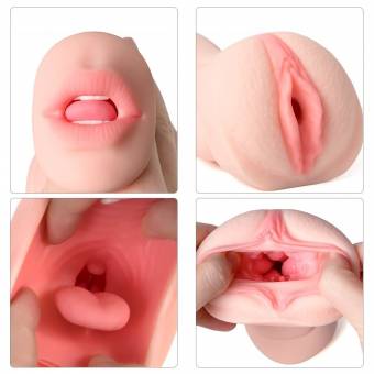 M asturbador Realístita 3D Mas-turbación Masculin-a de Silicona Va-gina y Boca Reutilizable. Envíos a Almería