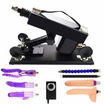 Sex Machine - Ametralladora de masturbación automática con consolador para mujeres, máquina de follar súper fuerte y estable (Negro-01). Envíos a Almería