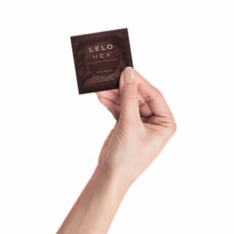 LELO HEX Respect XL: Condones de Talla Grande con Estructura Hexagonal Única. Pack de 12 Condones Lubricados, Finos y Resistentes. Envíos a Albacete