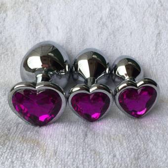 Rawdah Berg Crystal color plata acero inoxidable plug anal metal patio trasero enganche (M, Morado oscuro). Envíos a León