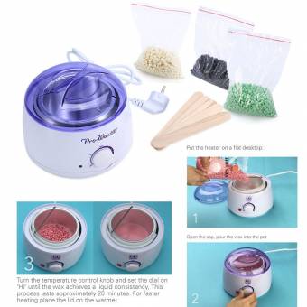 Calentador de cera con capacidad de 500ml, depilación de vello androgénico para tener un cuerpo bikini, 100g inspiración encerado, 5 espátulas de madera (crema). Envíos a Girona