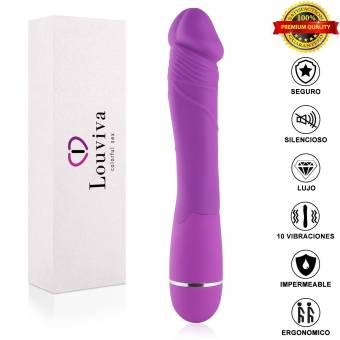 Masajeador, Louviva -Color Lila,10 Modos de Vibración, Impermeable. Envíos a Alacant