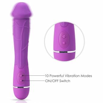 Vibradores Sexuales Mujer, Louviva Consoladores Vibrador, 10 Modos de Vibración, Estimula el Punto G y el Clítoris, 100% Impermeable (Color Lila). Envíos a Almería
