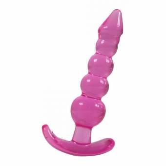 WEKA Hombres Mujeres Orgasmo TPR 5 Jelly Anal Esferas de enchufe del extremo del anillo Juego juguete adulto del sexo color rosa. Envíos a Almería