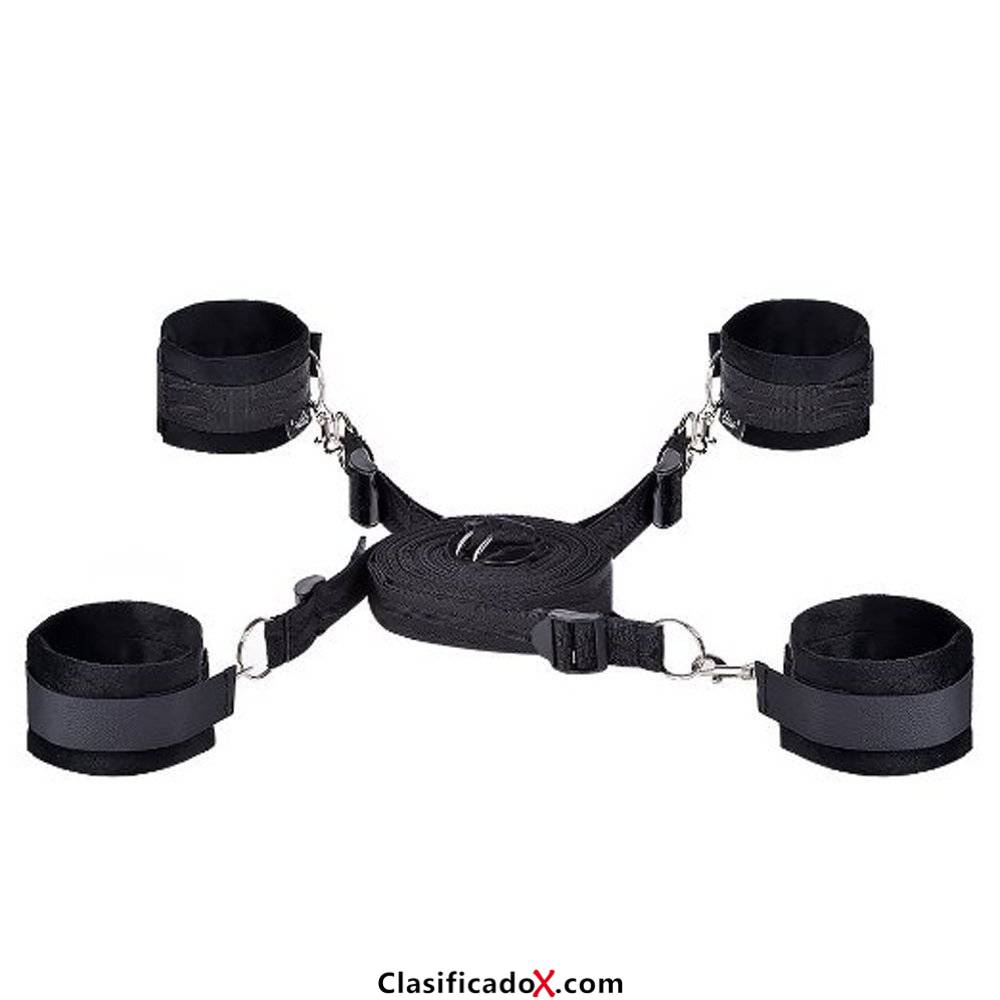 Bajo sistema de sujeción de esclavitud de cama con puños de mano Colección de esclavitud de puño de tobillo para pareja de hombres (negro). Envíos a Santa Cruz de Tenerife