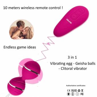 GOLIATE Dalia 3 en 1 Bolas Geisha Vibradoras de Lujo, Huevo Vibrador Sin Cable Silencioso a Control Remoto, Rodillo para Masaje - Estimulador de los Músculos Pélvicos, Ejercicios y Reeducación de la Z