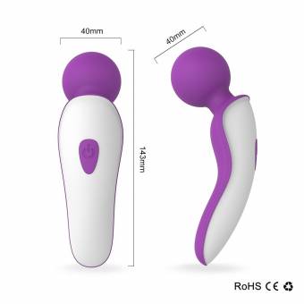 Vibrador Mujer / Magic Wand Massager Silicona 100% Impermeable con 9 Velocidad Vibración Estimular Punto G Vagina y Clítoris , James Love Mini Masajeador para Todo el Cuerpo, Carga por USB (Morado)