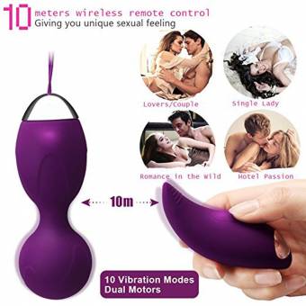 Aligaa Bolas Chinas Suelo Pélvico de Salud Bolas Impermeable de Silicona Bolas de Un Montón de Patrones de Vibración, Con Varios Tipos de Velocidad, Super Divertido, Muy Aconsejable Para Parejas..