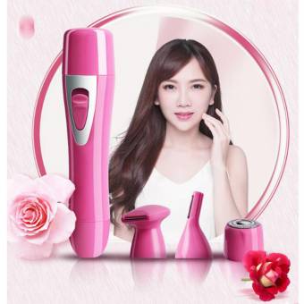 SansFin Señora 4 en 1 USB Recortadoras de precisión No Pain Máquina de afeitar eléctrica - Recortador de pelo de nariz/Recortador de cejas/Máquina de afeitar de hoja/Bikini Trimmer/Facial Body T