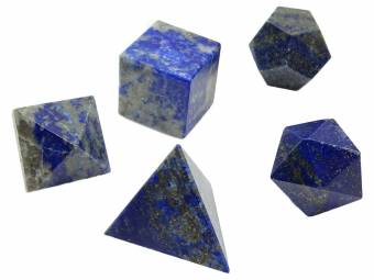 Harmonizer 5 piezas lapiz lazuli platónico sólido sagrado reiki sanación cristal equilibrio. Envíos a Huelva