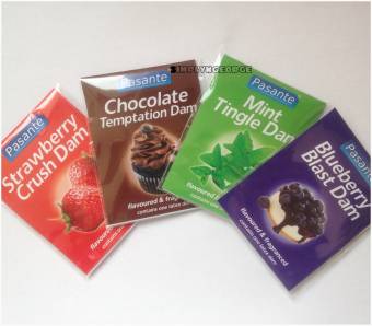 4 x Pasante Dental Dams -- Strawberry , Mint , Chocolate , Blueberry Flavour .... Envíos a Álava