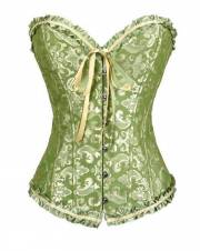HLGO Corsé Lace Up Boned Overbust Corset Bustier Waist Trimmers corsé steampunk corsé Verde, 2XL. Envíos a Almería