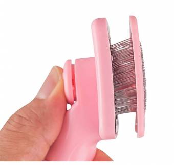 Dog Cat Self Cleaning Slicker Brush, Auto Limpieza Profesional Herramienta De Vertimiento Dog Cat Brush Hair Remover Sticker Pet Groomer,Pink. Envíos a Almería
