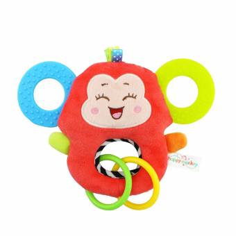 Isuper -Peluche Juguetes，Felpa Juquete con Mordedor Calmante Anillo de Goma Natural Silicona Sin-BPA para molar bebés recién nacido (mono). Envíos a Cáceres