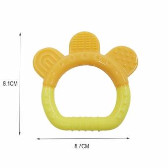 Isuper -Mordedor,Mordedor Juguetes，Mordedor Calmante de Goma Natural Silicona Sin-BPA Diseño de Anillo para bebés recién nacido (amarillo). Envíos a Granada
