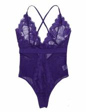 Scallop Mujer Lencería Erótica Body Correa Encaje Floral Sexy Picardías Ropa Interior Púrpura XL. Envíos a Sevilla
