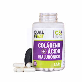 Colágeno con ácido hialurónico para una piel sana – Colágeno con vitamina C y zinc para ayudar a mejorar la elasticidad y salud de huesos y articulaciones - 90 cápsulas. Envíos a Santa Cruz d